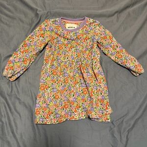 Mini Boden 5-6y Floral Long Sleeve Sweater Dress Multicolor Sweatshirt